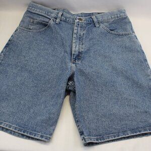Wrangler Men's 34 Relaxed Fit 9" Inseam 5 pocket Short Demin Blue Jeans